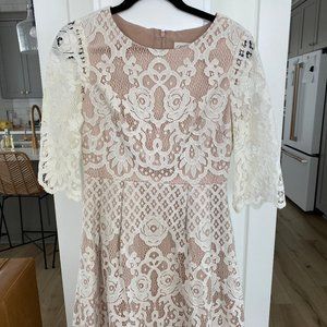 White Lace Floral Eliza J Dress